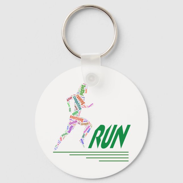 Lauf Mädchen, renne Schlüsselanhänger (Vorderseite)