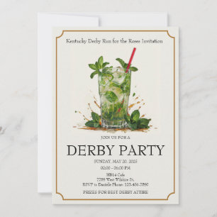 Lauf nach den Rosen Kentucky Derby Party-Einladung Einladung