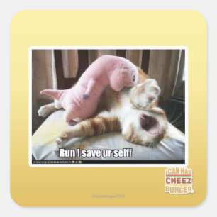Lauf! Retten Sie ur Selbst! Quadratischer Aufkleber