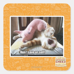 Lauf! Retten Sie ur Selbst! Quadratischer Aufkleber