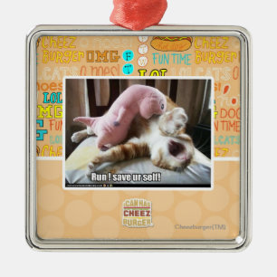 Lauf! Retten Sie ur Selbst! Silbernes Ornament