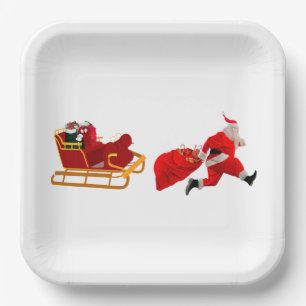 Lauf, Santa, Run! Papierteller