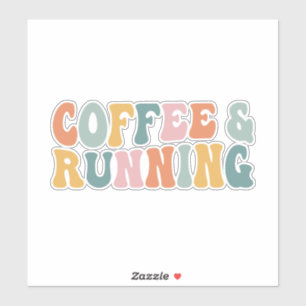 Lauf und Kaffee Aufkleber