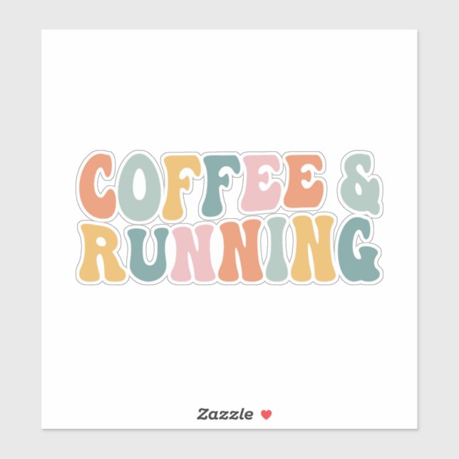 Lauf und Kaffee Aufkleber (Blatt)