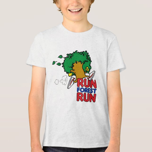 Lauf Wald Lauf Tri-Blend Shirt (Vorderseite)