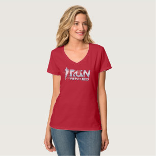 Lauf wie der Wind Damen V-Ausschnitt T-Shirt