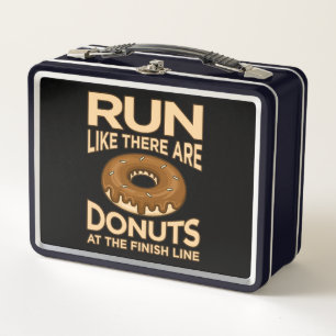 Lauf wie Donuts Marathonläufer laufen Metall Brotdose