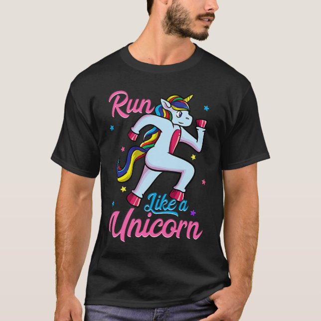 Lauf wie ein Einhorn Track & Field Runner 5K Marat T-Shirt (Vorderseite)