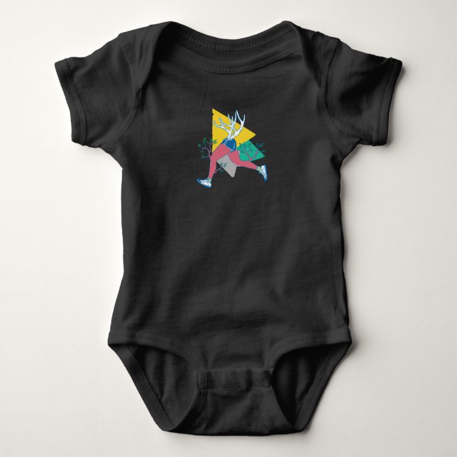 Lauf wie ein Hirsch Baby Strampler (Vorderseite)