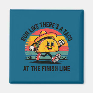 Lauf wie ein Taco auf der Ziellinie Cinco Magnet