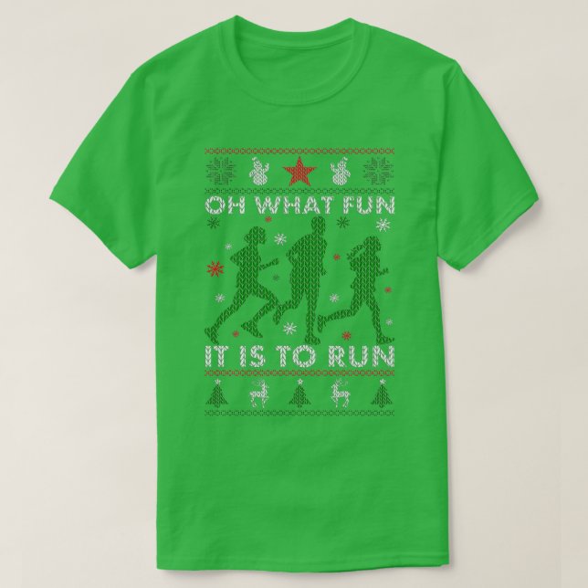Lauf zu hässlichen Weihnachten T-Shirt (Design vorne)