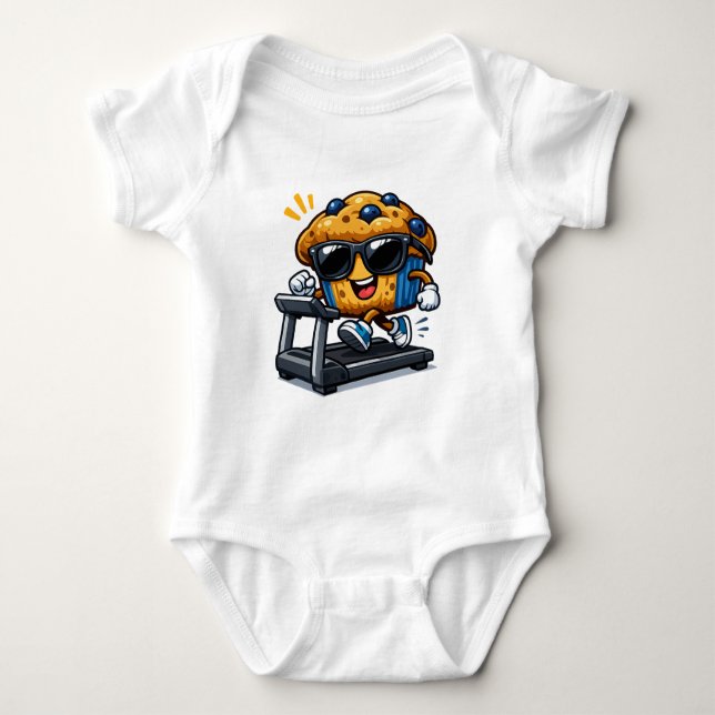Laufband-Muffin Baby Strampler (Vorderseite)