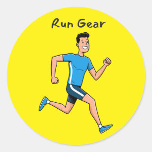 Laufbekleidung – Inspirierendes Laufen Runder Aufkleber
