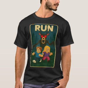 Laufe 99 Nächte Halloween Gamer Hirsch im Wald T-Shirt