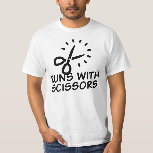 Läufe mit Scheren T-Shirt (Vorderseite)