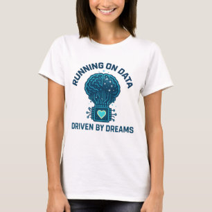 Laufen auf Daten, angetrieben von Dreams AI Art T-Shirt