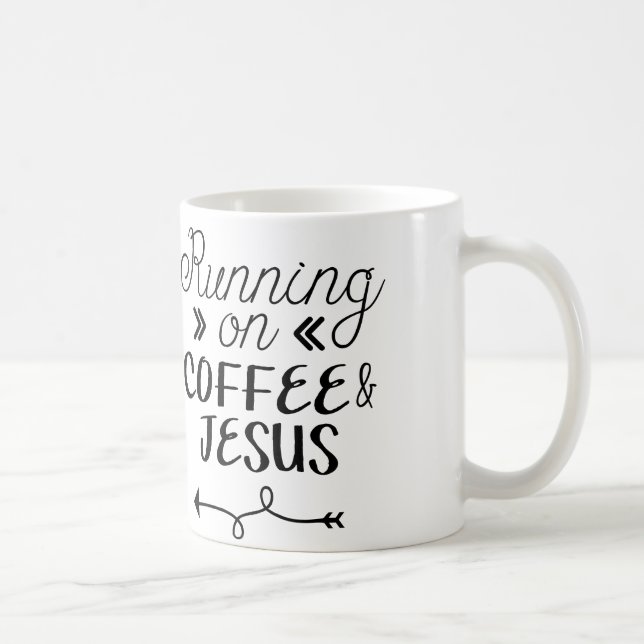 Laufen auf Kaffee u. Jesus Tasse (Rechts)