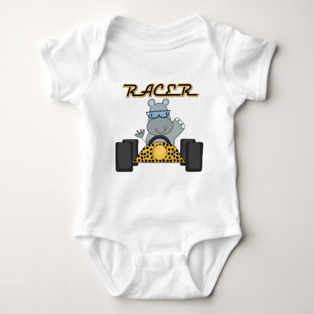 Laufen der Flusspferd-T-Shirts und der Geschenke Baby Strampler (Vorderseite)