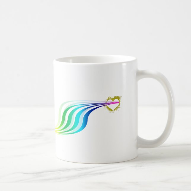 Laufen der Regenbogen-Herzen Kaffeetasse (Rechts)