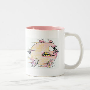 Laufen der Schwein-Kaffee-Tasse Zweifarbige Tasse