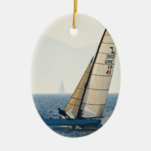 Laufen der Segelboot-Verzierung Keramik Ornament