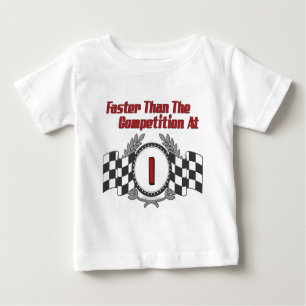 Laufen des themenorientierten 1. Geburtstages Baby T-shirt