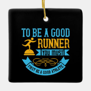 Laufen - Ein guter Läufer sein Keramikornament