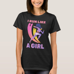 Laufen - Ein Mädchen läuft gerne - Marathon - Jogg T-Shirt
