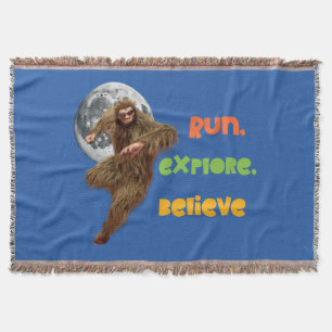 Laufen, erkunden, glauben Sie an den Funny Bigfoot Decke