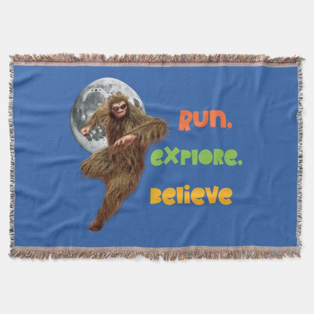 Laufen, erkunden, glauben Sie an den Funny Bigfoot Decke (Vorderseite)