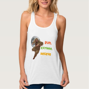 Laufen, erkunden, glauben Sie an den Funny Bigfoot Tank Top