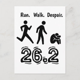 Laufen. Gehen. Verzweiflung. Marathon Spaß Postkarte