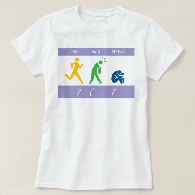 Laufen. Gehen. Verzweiflung. T-Shirt (Design vorne)