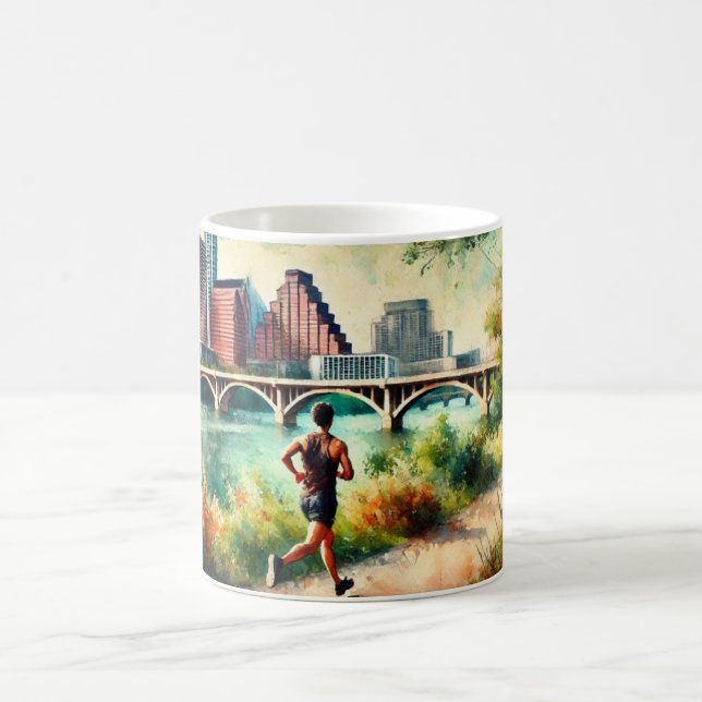 Laufen in Austin Texas Kaffeetasse (Mittel)