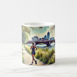 Laufen in Boston Massachusetts Charles River Kaffeetasse
