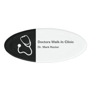 Laufen in der Klinik Namenschild