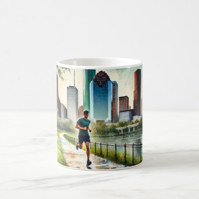 Laufen in Houston Texas Kaffeetasse (Mittel)