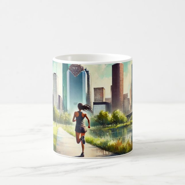 Laufen in Houston Texas Kaffeetasse (Mittel)