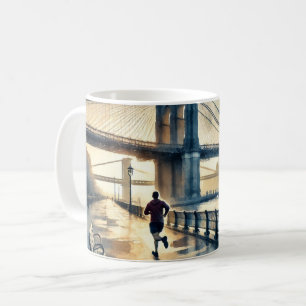 Laufen in New York Brooklyn Bridge Kaffeetasse