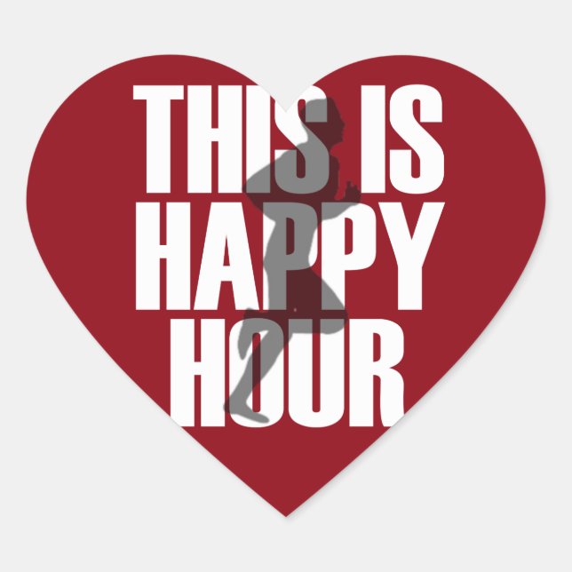 Laufen ist glückliche Stunde Herz-Aufkleber (Vorderseite)