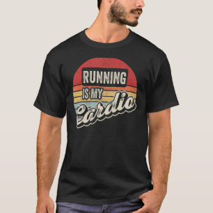 Laufen ist mein Cardio Vintage Retro Laufmarathon T-Shirt