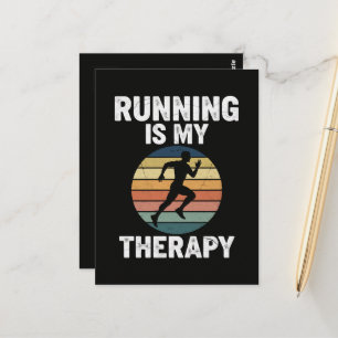 Laufen ist meine Therapie Postkarte