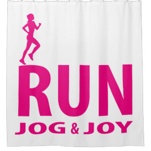 Laufen, joggen und Freude Duschvorhang