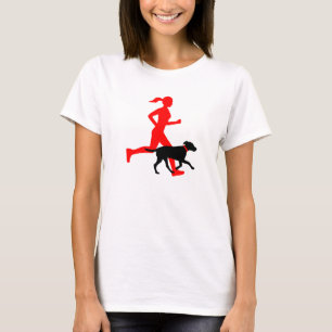 Laufen mit Hund (rot/schwarz) T-Shirt