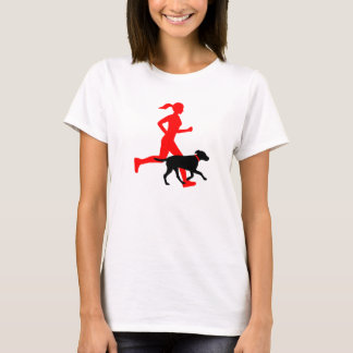 Laufen mit Hund (rot/schwarz) T-Shirt