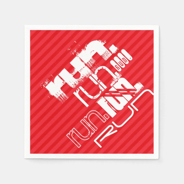 Laufen; Rote Streifen Serviette (Vorderseite)