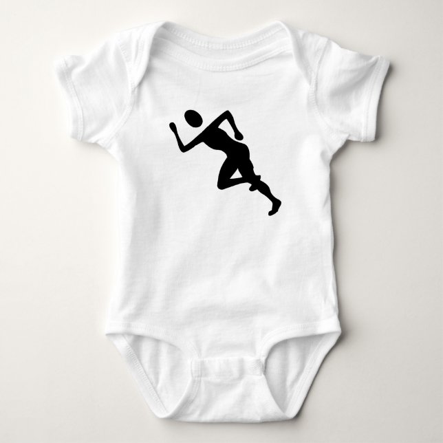 Laufen - Schwarz Baby Strampler (Vorderseite)