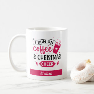 Laufen Sie auf Kaffee und Weihnachts-Chef Name Kaffeetasse