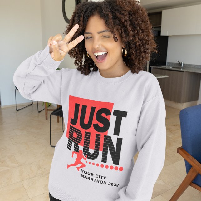 Laufen Sie einfach Red Marathon Runner Track Race  Sweatshirt (Just Run Red Marathon Runner Track Race Womens Sweatshirt)