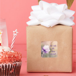 Laufen Sie in die Arme Gottes-Aufkleber Quadratischer Aufkleber